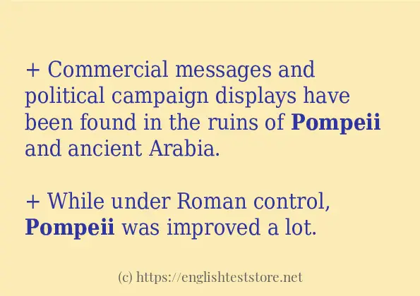 In sentence use of pompeii