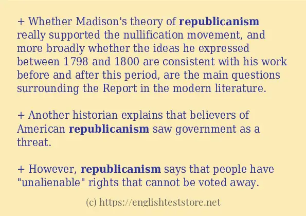 In sentence use of republicanism