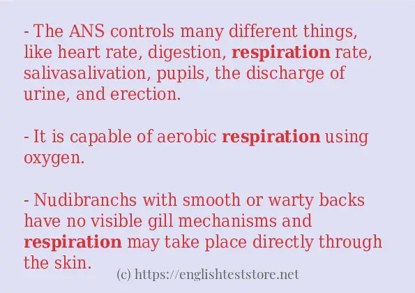 In sentence use of respiration