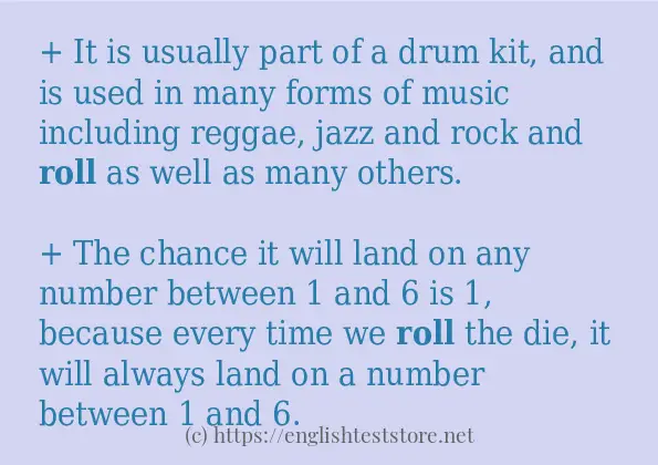 In sentence use of roll In sentence use of roll