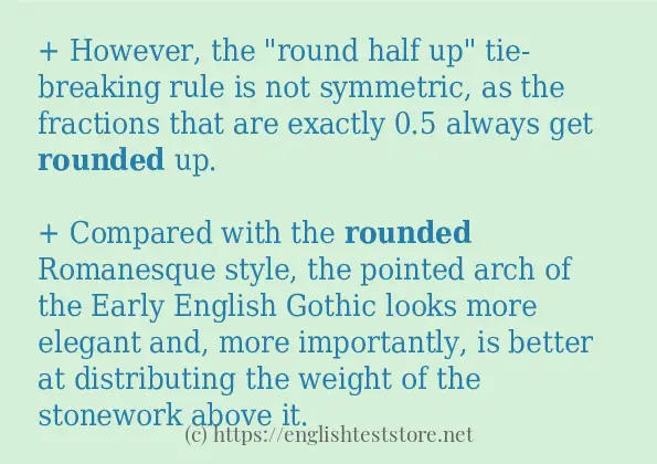 In sentence use of rounded