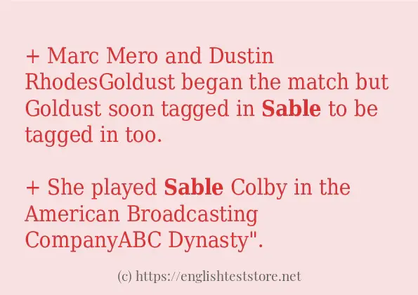In sentence use of sable