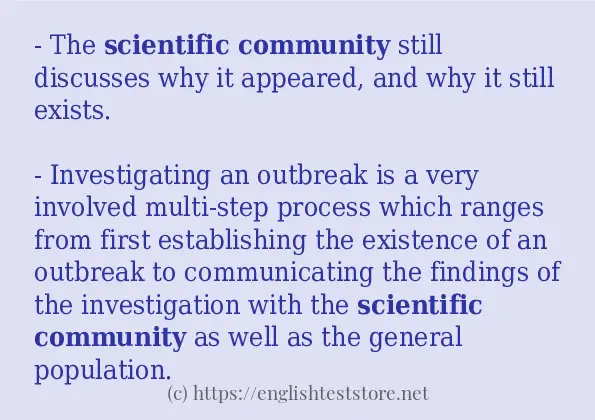 In sentence use of scientific community