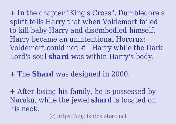 In sentence use of shard