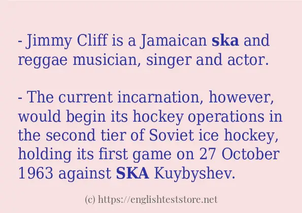 In sentence use of ska