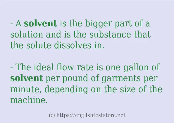 In sentence use of solvent