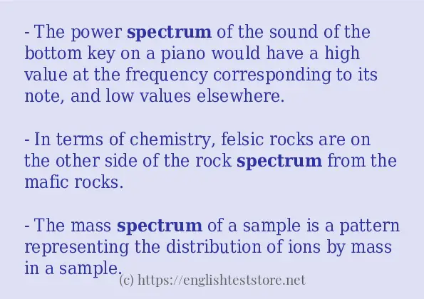 In sentence use of spectrum