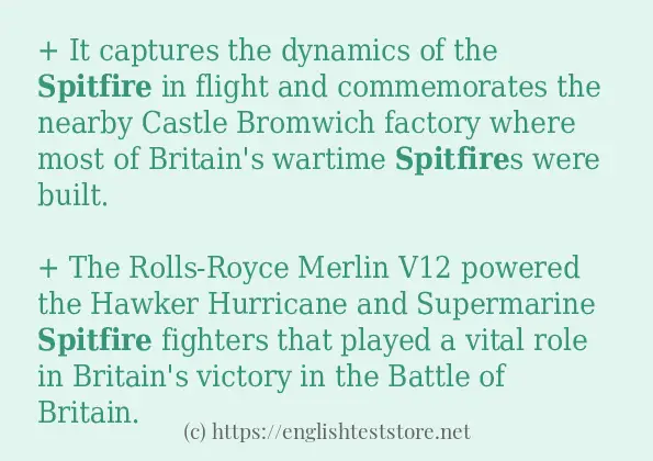 In sentence use of spitfire
