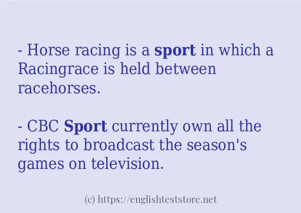 In sentence use of sport