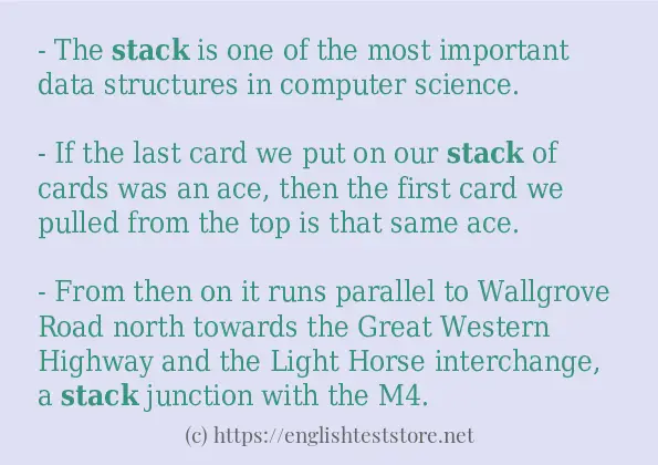 In sentence use of stack