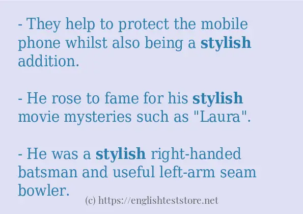 In sentence use of stylish