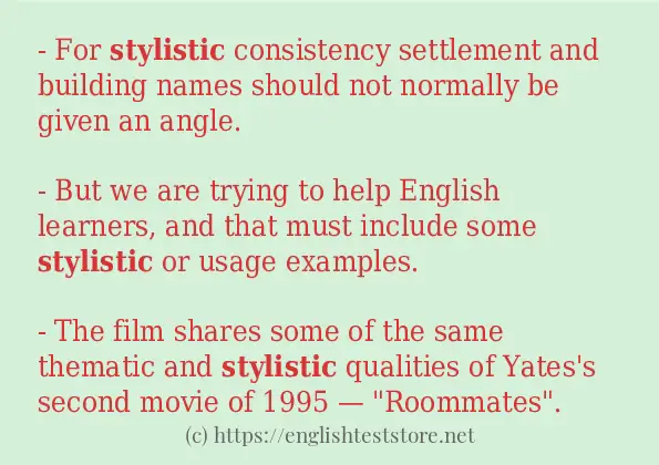 In sentence use of stylistic