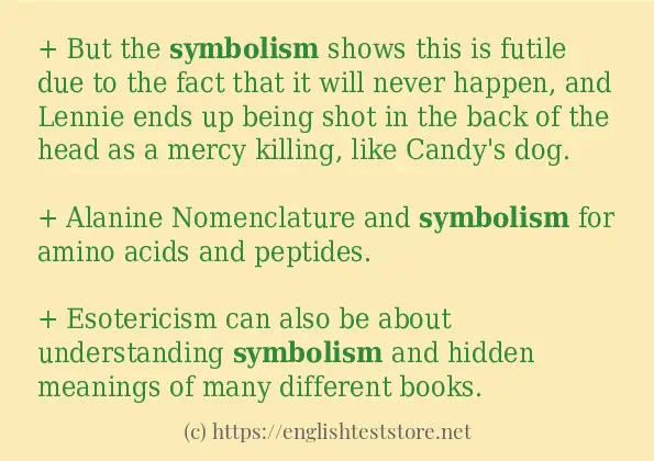 In sentence use of symbolism