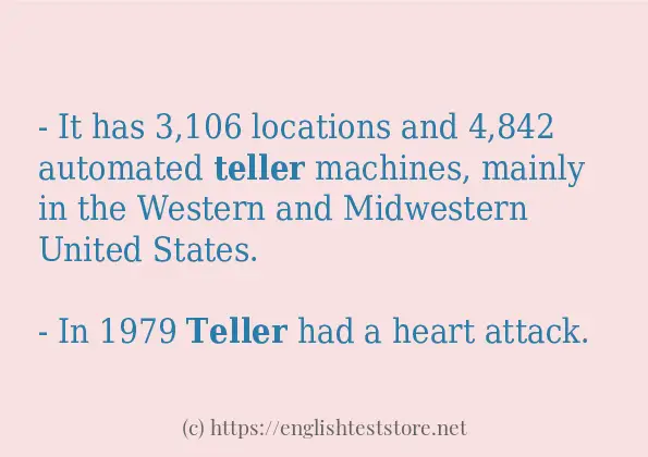 In sentence use of teller