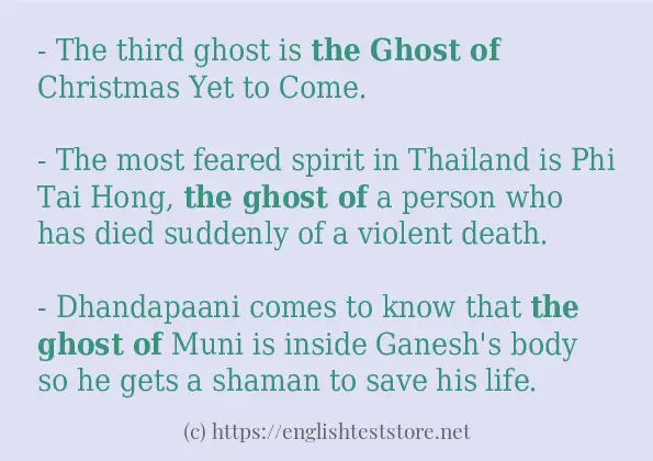 In sentence use of the ghost of