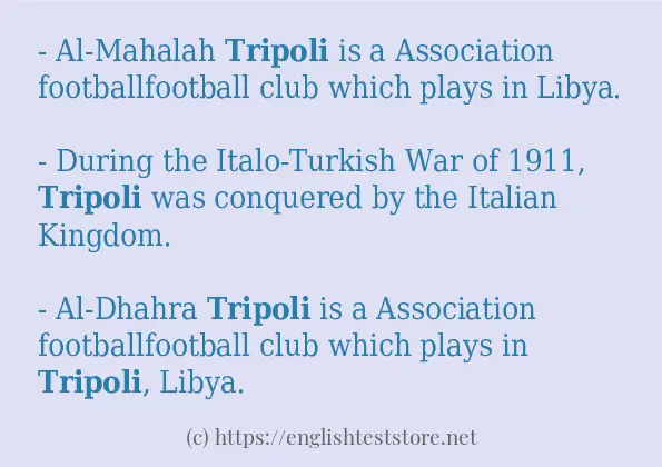 In sentence use of tripoli