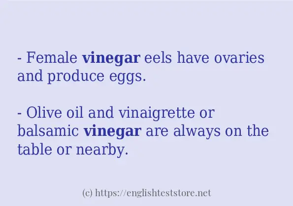 In sentence use of vinegar