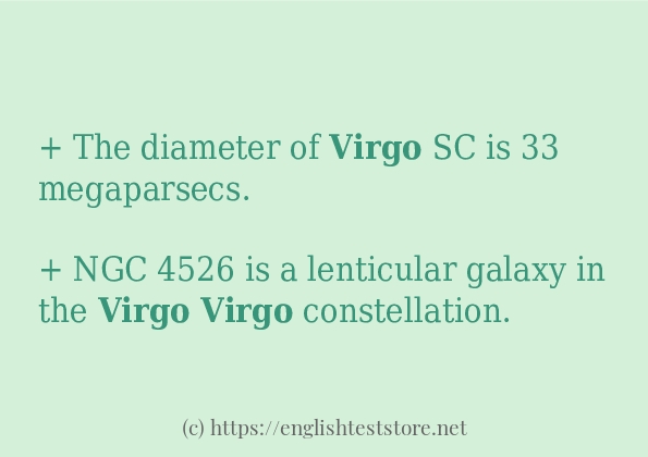 In sentence use of virgo