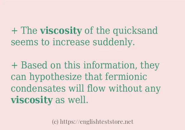 In sentence use of viscosity