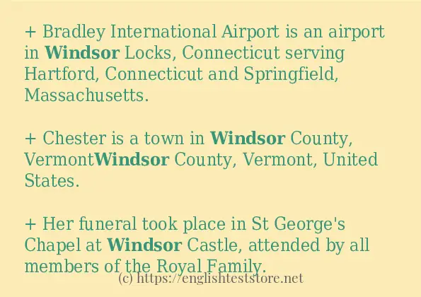 In sentence use of windsor