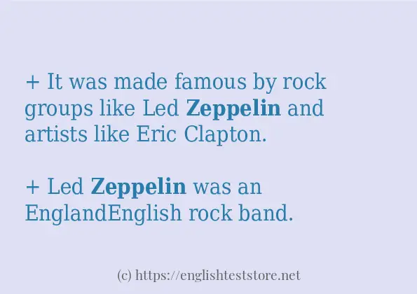 In sentence use of zeppelin