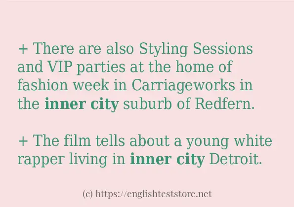 Inner city use in-sentences