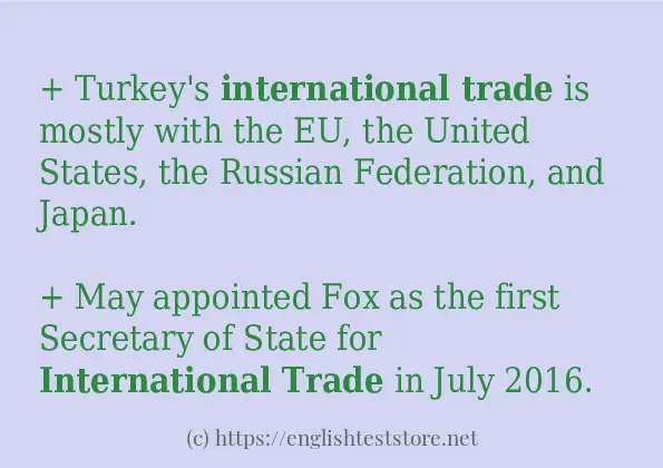 International trade - example sentences