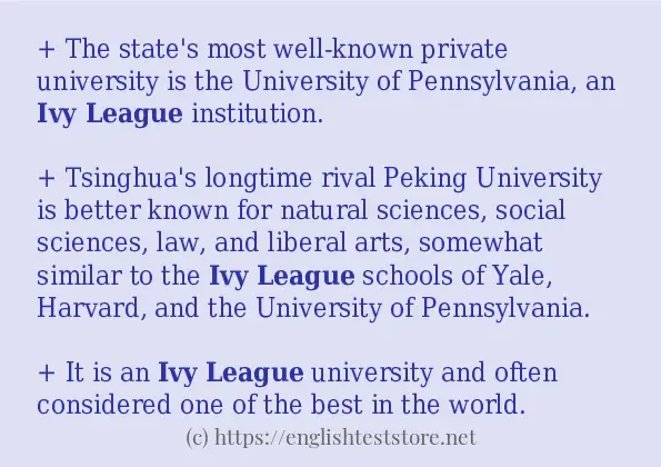 Ivy league how to use in sentences