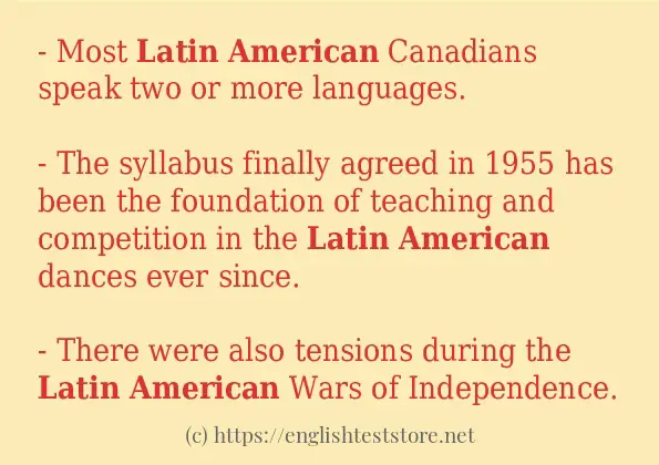 Latin american in-sentences