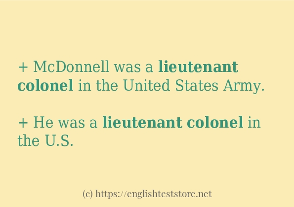 Lieutenant colonel how to use?