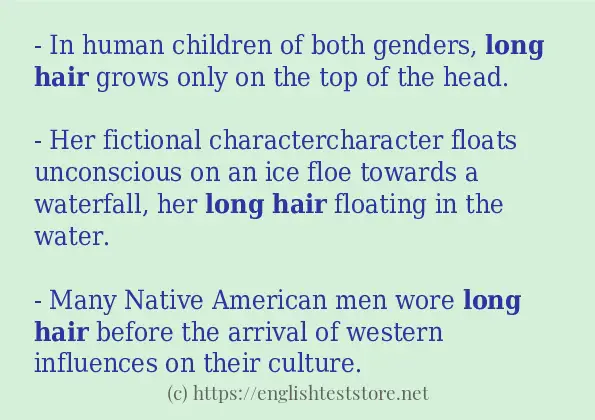 Long hair how to use in sentences