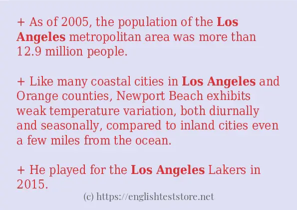 Los Angeles use in-sentences