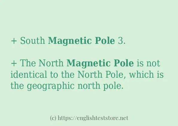 Magnetic pole use in-sentences