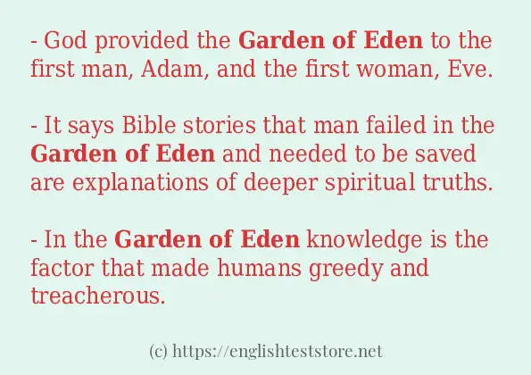 Make sentence of Garden of eden