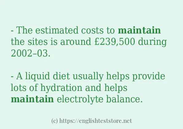 Make Sentence With The Word Maintain
