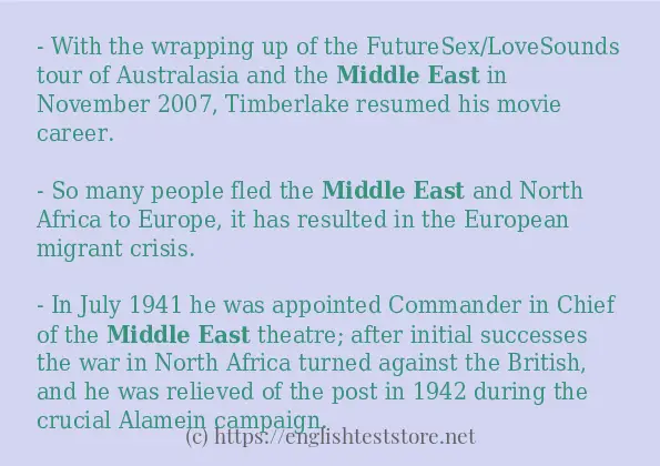 Make sentence of Middle East