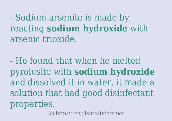 Make sentence of Sodium hydroxide