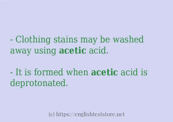 Make sentence of acetic