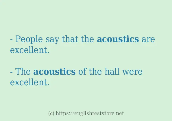 Make sentence of acoustics