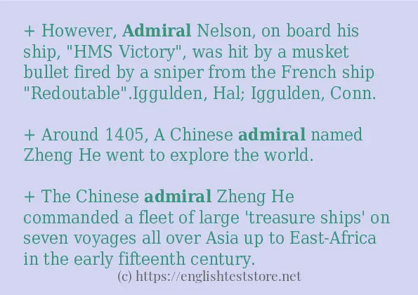 Make sentence of admiral