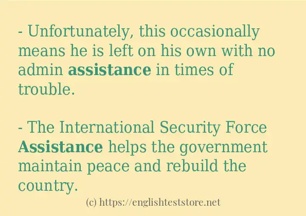 Make sentence of assistance Make sentence of assistance