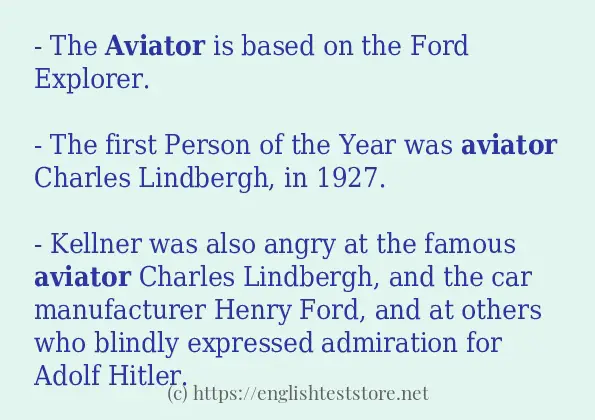 Make sentence of aviator