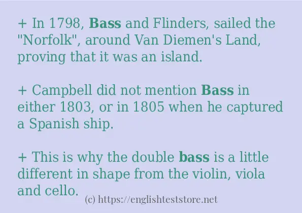 Make sentence of bass