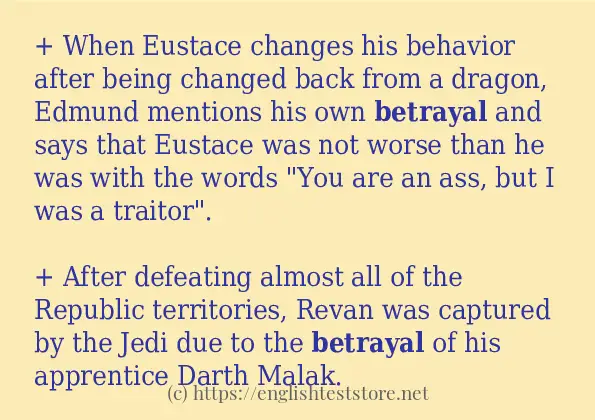 Make sentence of betrayal