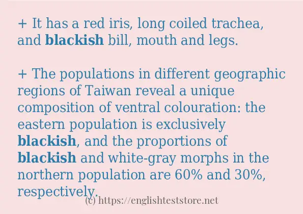 Make sentence of blackish