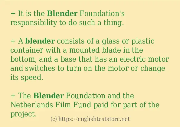 Make sentence of blender