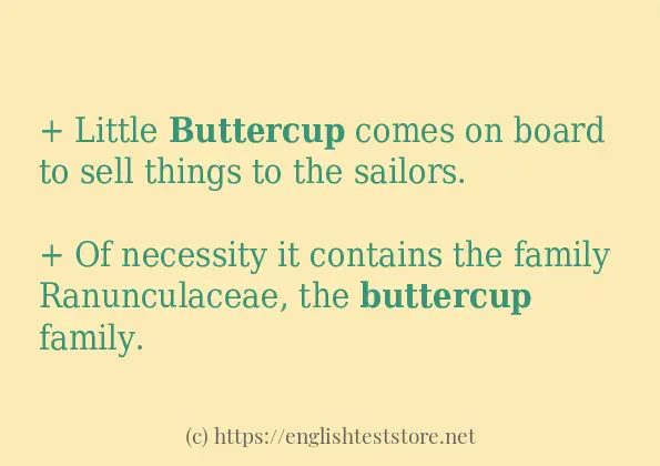 Make sentence of buttercup