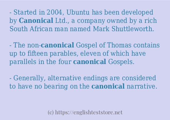 Make sentence of canonical Make sentence of canonical