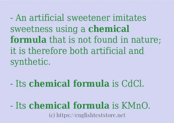 Make sentence of chemical formula