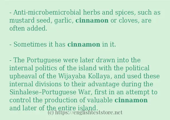 Make sentence of cinnamon Make sentence of cinnamon